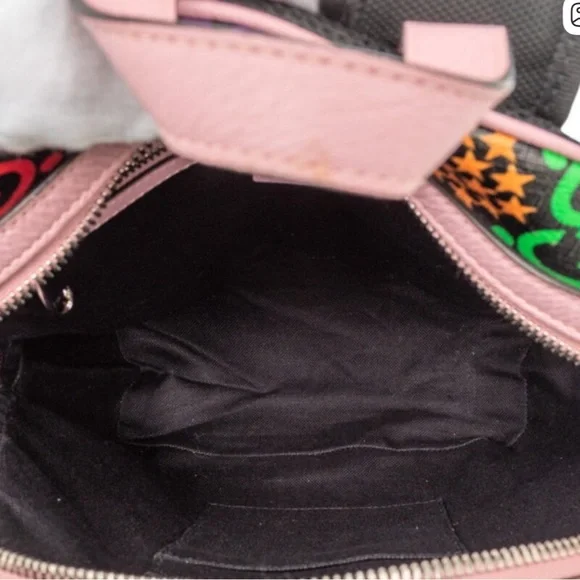 Gucci Rainbow GG Logo Canvas Backpack with Pink Leather Gucci Psychedelic Backk - Picture 2 of 4
